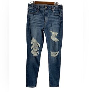 American Eagle Distressed Hi Rise Stretch Jegging Size 12R Next Level Stretch